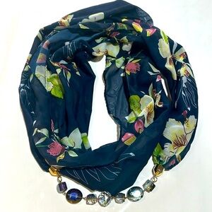 Blue Gorgeous beaded infinity scarf
